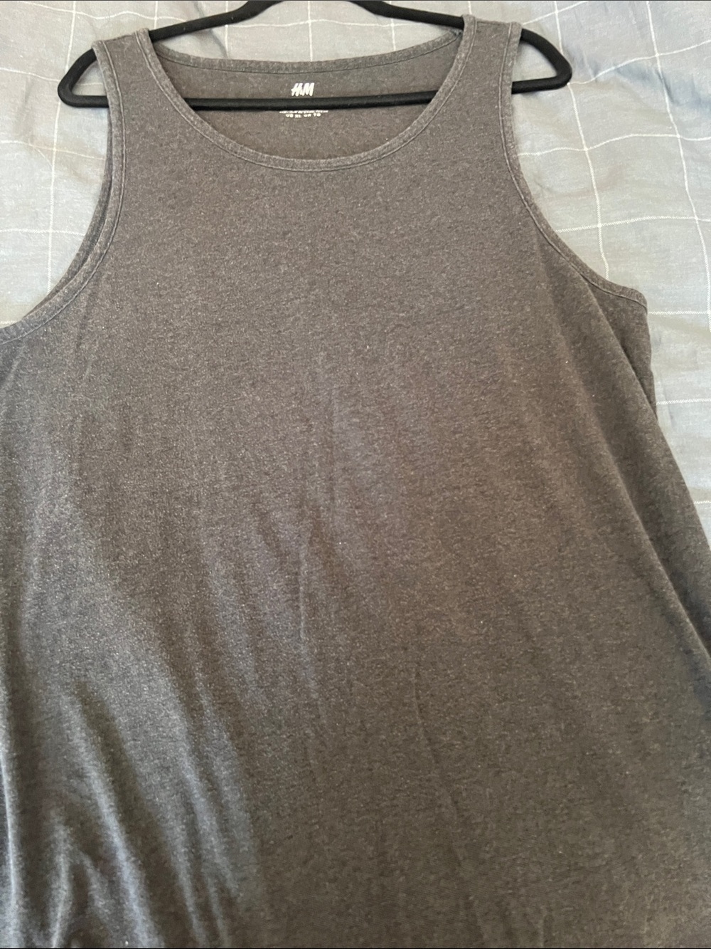 H&M Regular Fit Gray Tank Top Sleeveless Shirt XL - Picture 3 of 6